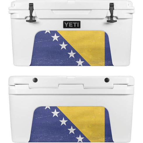 Bosnia and Herzegovina Flag Distressed YETI Tundra 65 Hard Cooler Skin